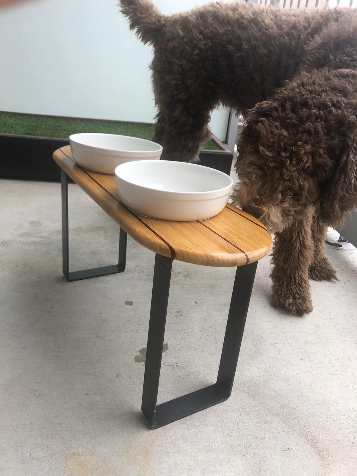 Modern Customizable Dog bowl holder Etsy