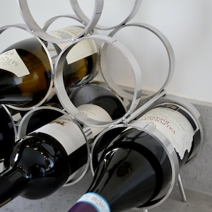 Luxury Wine Bottle Rack - Stainless Steel free standing wine bottles rack - kitchen storage solution