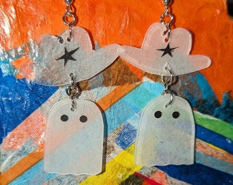 Pendientes colgantes de vaquero fantasma