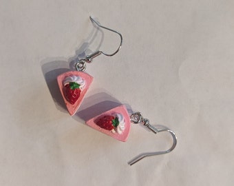Pendientes de pastel de fresa
