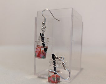 Pendientes Mini Mason Jar (Fresa)