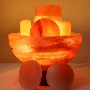 Our new 'SPA line' Himalayan Salt bowl finished Salt Stones for Professional Massage Pink NOT massage balls image 1