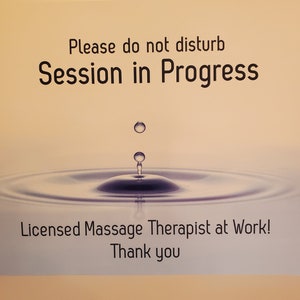 Door Sign - Please do not disturb. Gift for Massage Therapist (Waterdrop)
