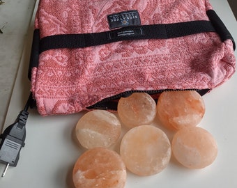 Heating Travel bag for 6 professional himalayan salt stones