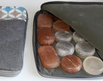 Large Heated Travel Bag + 12 professionally finished massage salt stones