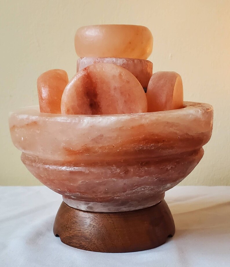 Our new 'SPA line' Himalayan Salt bowl finished Salt Stones for Professional Massage Pink NOT massage balls image 2