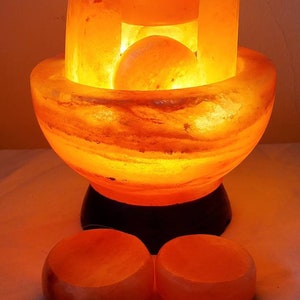 Our new 'SPA line' Himalayan Salt bowl finished Salt Stones for Professional Massage Pink NOT massage balls image 8