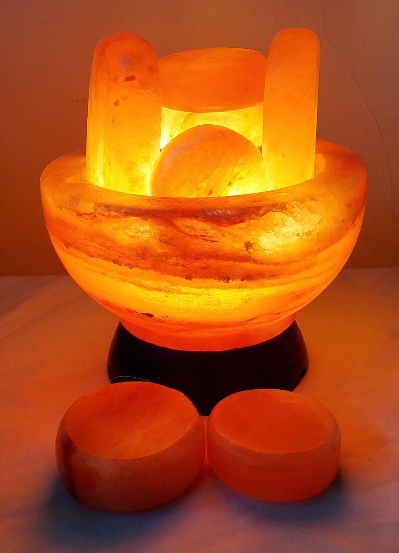 Our new 'SPA line' Himalayan Salt bowl finished Salt Stones for Professional Massage Pink NOT massage balls image 8