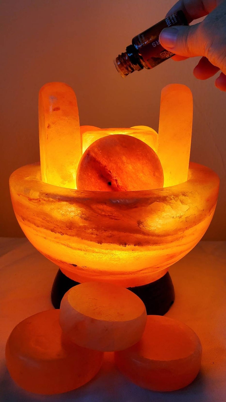 Our new 'SPA line' Himalayan Salt bowl finished Salt Stones for Professional Massage Pink NOT massage balls image 10