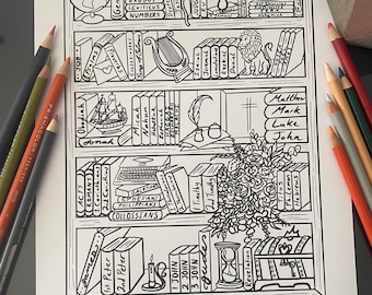 The Books of the Bible reading tracker/ coloring page!