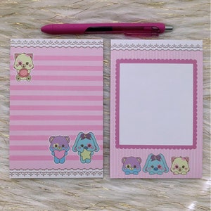 Bunny Notepad | Kawaii Stationery | Cute Notepad | Memopad | Kawaii Aesthetic | Journal | Cute Gift | Planner | Memo Sheet | Bear Notepad• S
