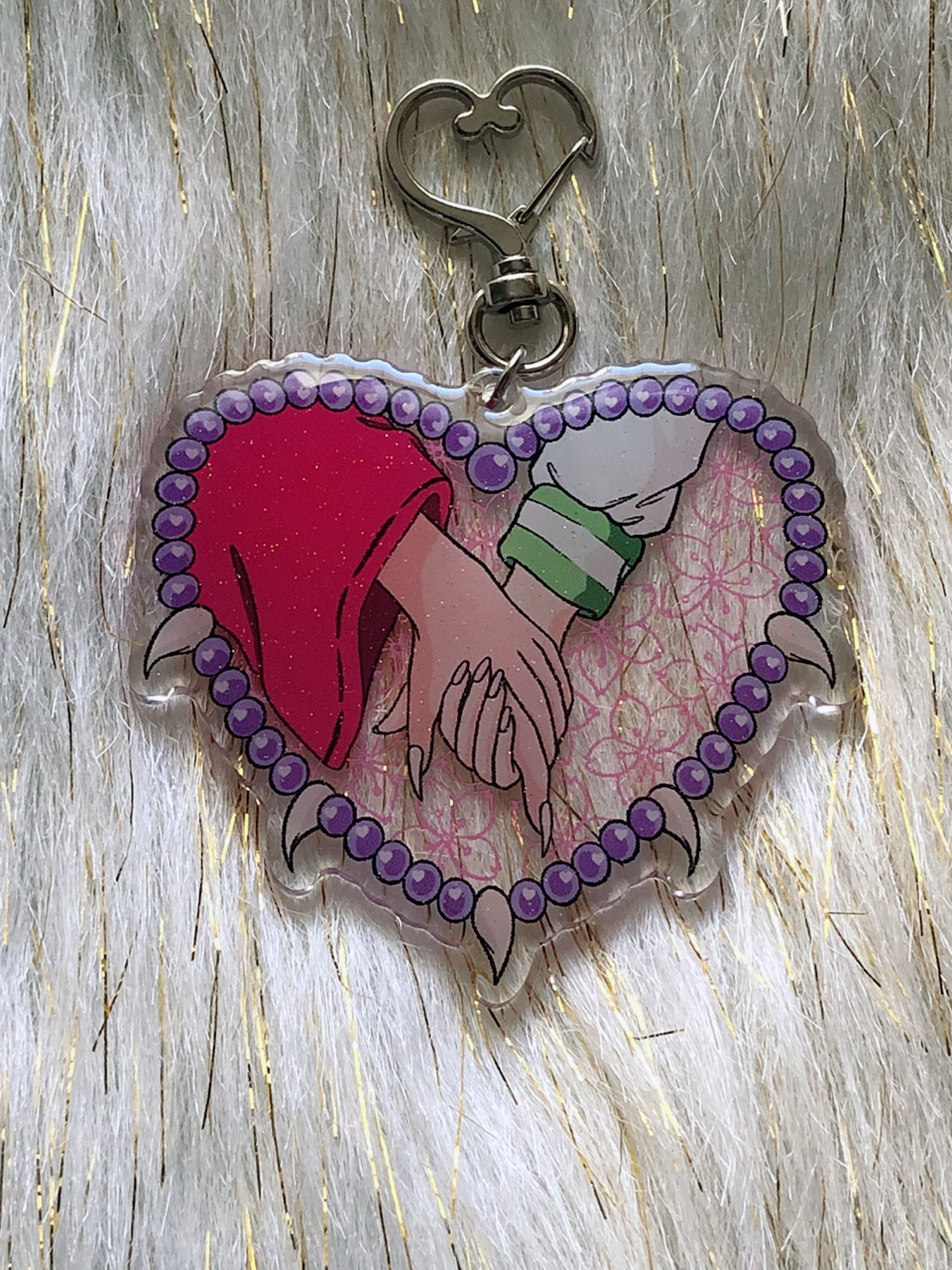 Anime Keychain Anime Couple Charm Bag Charm Glitter Etsy