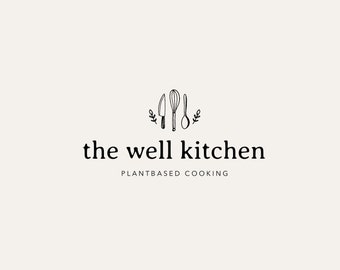 Food Blog Logo | Bakery Logo | Restaurant Logo | Chef Logo Cute | Cookbook Logo | Plantbased Vegan Logo | Wellness Logo | Nutritionist Logo