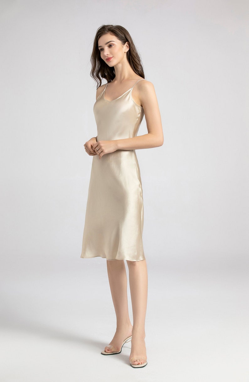 Silk Slip Dress 100% Silk Charmeuse Bias Cut Slip Midi Length | Etsy
