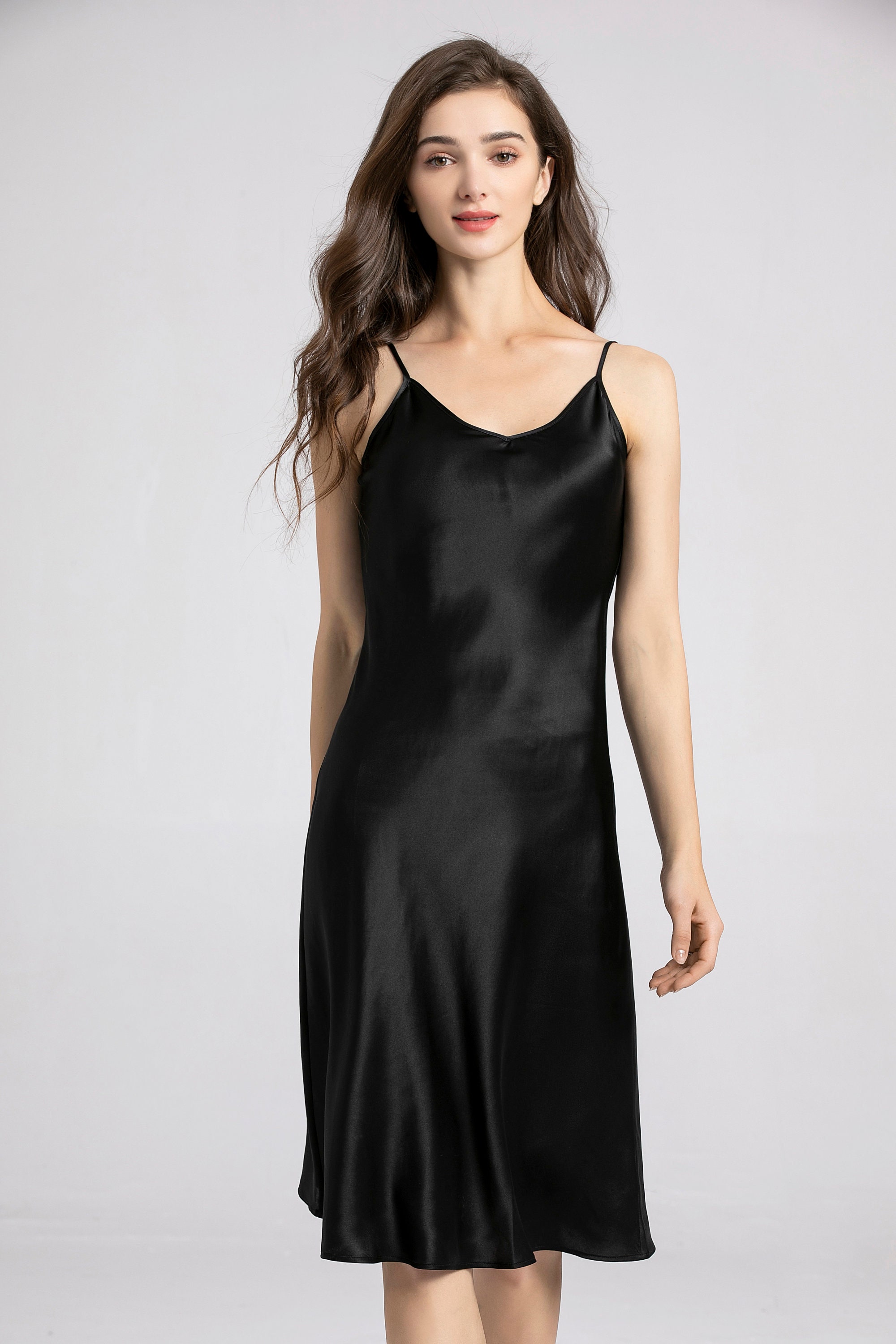 Silk Slip Dress 100% Silk Charmeuse Bias Cut Slip Midi Length | Etsy