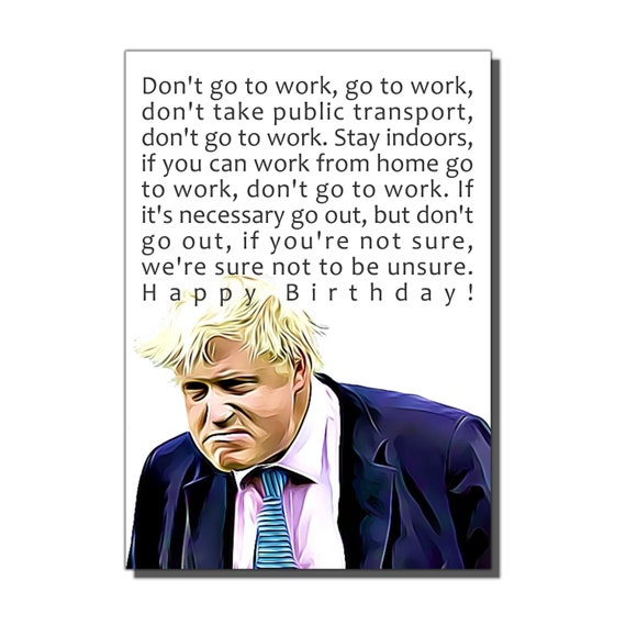 Boris Johnson Birthday Card Etsy