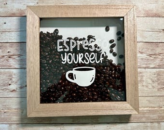 Espresso Yourself Coffee Bar Shadow Box