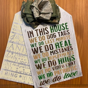Army Military Dog Tag Door Sign