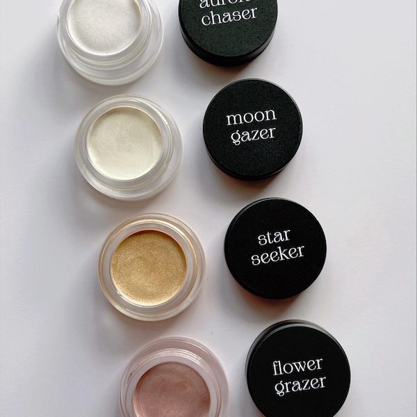 Iluminador de sebo / Iluminador mineral orgánico / Sombra de ojos en crema a polvo / Brillo natural no tóxico / Maquillaje herbal limpio / Resplandor de verano