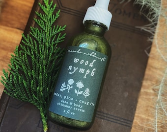 Evergreen Shimmer Oil: Wildcrafted Herbal Face & Body Serum