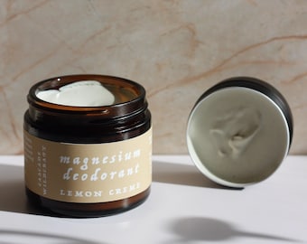 Tallow Magnesium Deodorant Cream | Organic & Baking Soda Free for Sensitive Skin | Lavender, Lemon, Mint, Citrus + Vanilla Essential Oils