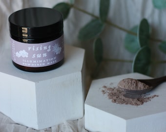 Brightening Mask, Frankincense + Turmeric Powdered Herbal Mud Mask, Essential Oil Free, Illuminating Spa Clay, Organic Natural Skincare Gift