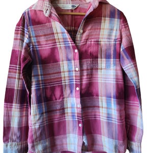 Bleached SMALL Purple and Pink Acid Washed Flannel, Bleached Splatter Flannel Shirt, Distressed Flannel Shirt, Grunge Flannel Shirt, OOAK