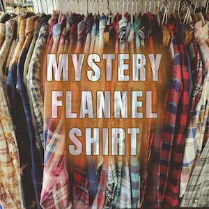 MYSTERY FLANNEL *** Unisex Flannel, Button Down Flannel Shirt, Cozy Plaid Flannel, Men&#39;s Fitted M. Flannel Shirt, Aesthetic Trendy Flannel