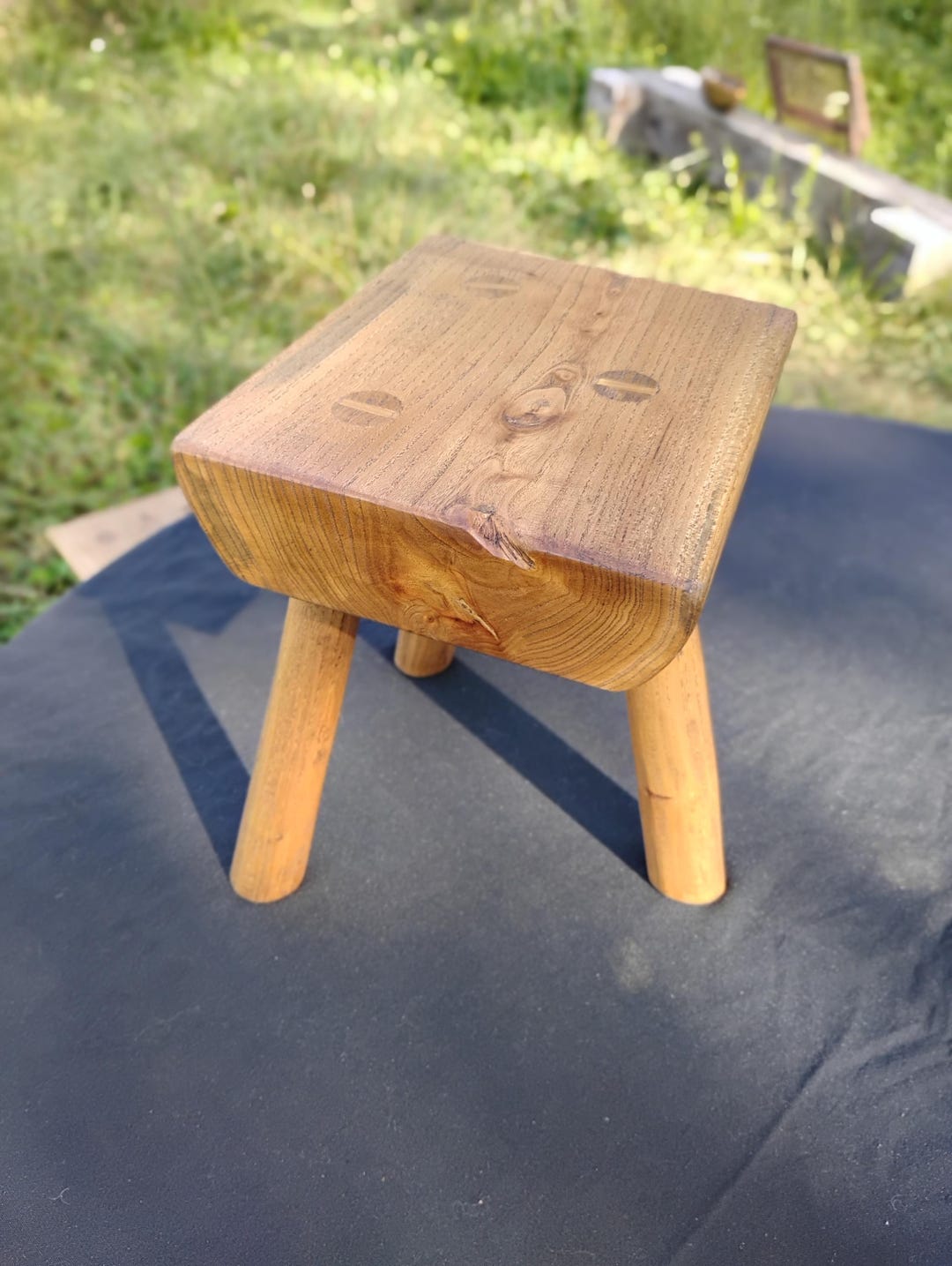 Three Legged Rustic Milking Stool - Etsy