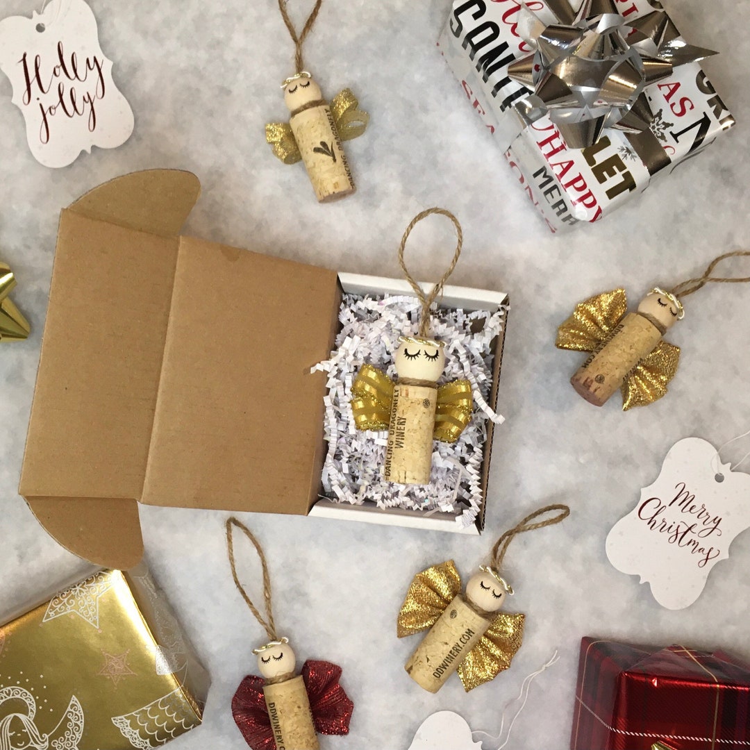 Wine Cork Angel Christmas Tree Ornaments Etsy