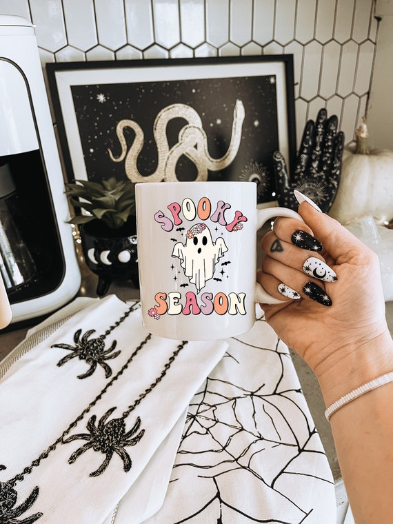Spooky Season Mug, Cute Ghost Mug, Vintage Halloween Mug, Halloween Mug