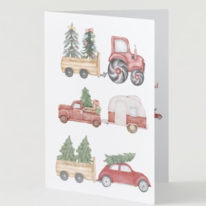 Carte Pour Les Fêtes Les voitures de Noël