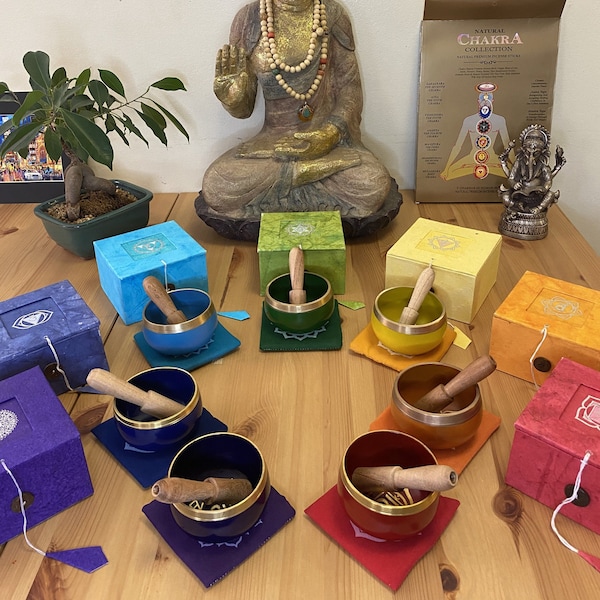 Chakra Singing Bowls Set or Single Chakra bowl. Tibetan Singing bowls, Healing Sound Bowls, Meditation Bowls, in 3.5" size.