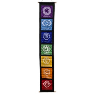 Seven Chakra Sign Wall Hanging, Chakras wall decor for Meditation room, Chakra hanging decor, Chakra decor for Boho home.