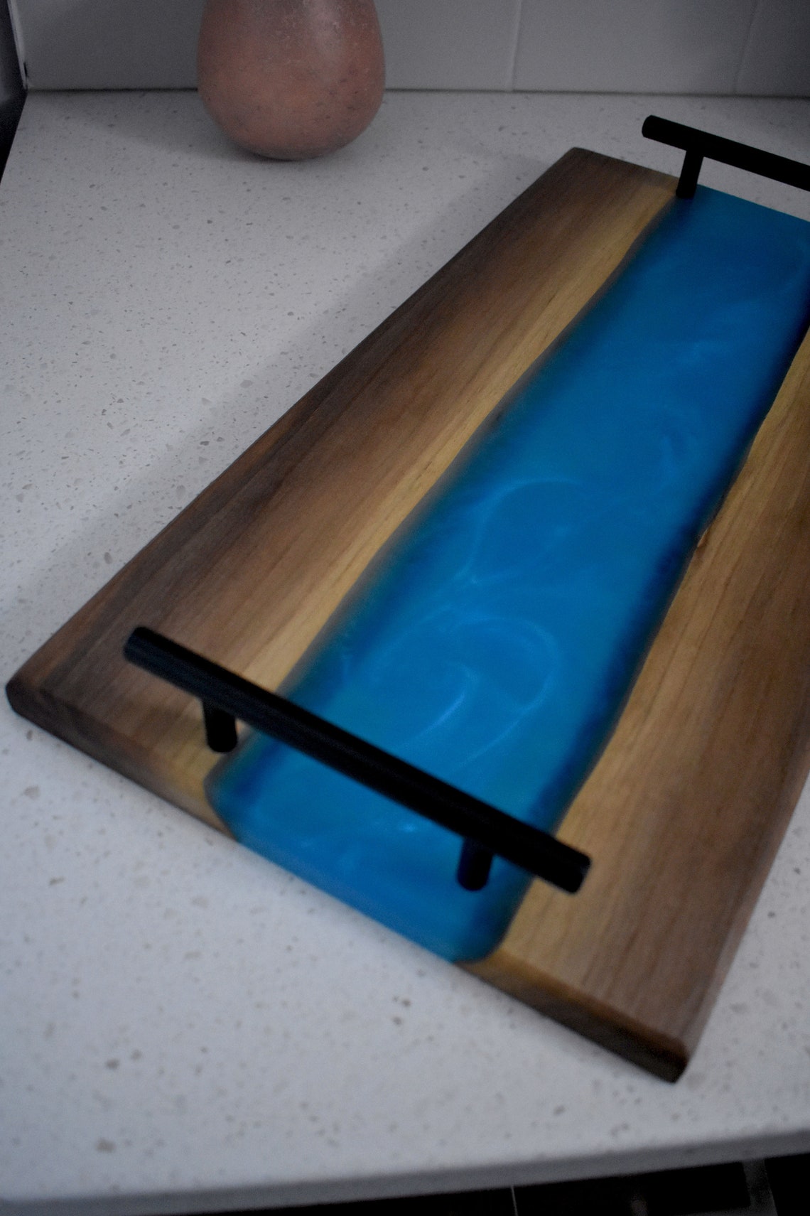 Black Walnut Serving Tray With Epoxy River massive Wood / Etsy