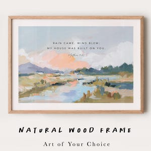 Lámina de arte mural "Fe" - Marco minimalista de madera natural