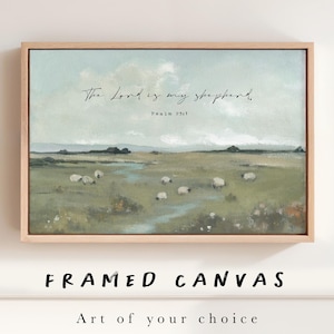 Christian Canvas Wall Art Print (Natural Oak Floating Frame)