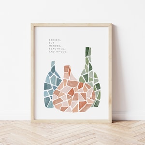 Broken Vessels Watercolor Art Print: Christian Wall Decor