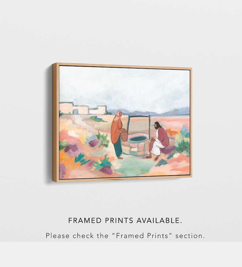 Christian Art Print Jesus Living Water - Jesus and Samaritan Woman ...