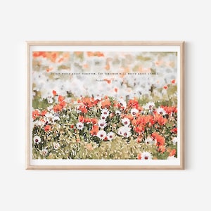 Scripture wall art. Christian wall decor, inspirational uplifting print, Christian gifts Matthew 6: 34 DO NOT WORRY about tomorrow