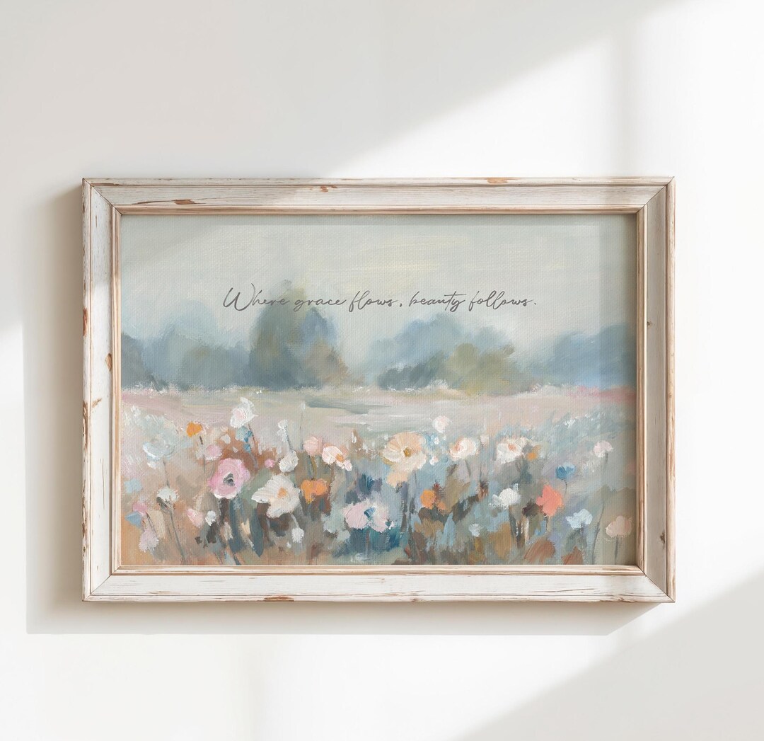 Wildflower Scripture Wall Art Print - Peaceful Christian Decor - Etsy