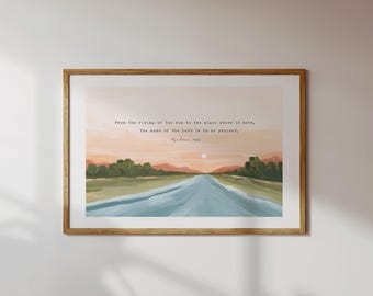Christian Art Print - Contemporary Christian Landscape with Bible Verse Psalm 113