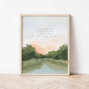 Christian Landscape Wall Art Scripture Print HOPE