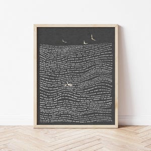 Scripture Print Christian Wall Art - Ocean Wave Genesis 1 God's Creation