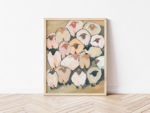 Sheep of God Art Print – Modern Christian Wall Decor