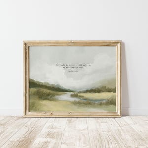 Psalm 23 Christian Wall Art Print - Vintage Landscape Home Decor