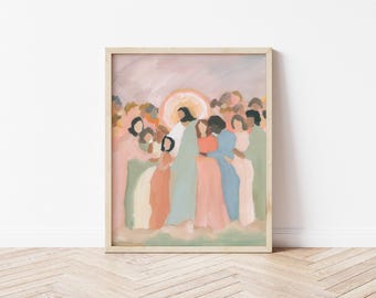 Jesus Wall Art Christian Art Print: Jesus and Christian Women Spiritual Art