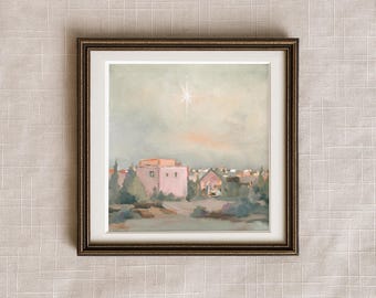 Christmas Decor Bethlehem Nativity Wall Art - Warm Manger Scene Decor