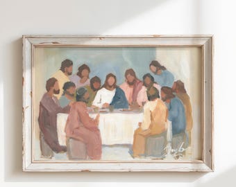 Last Supper Christian Wall Art Print "The Table of Love" - Bible-Inspired Dining Room Decor