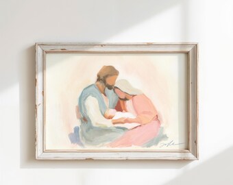 Christian Nativity Wall Art, Holy Family Christmas decoration, Love and Hope